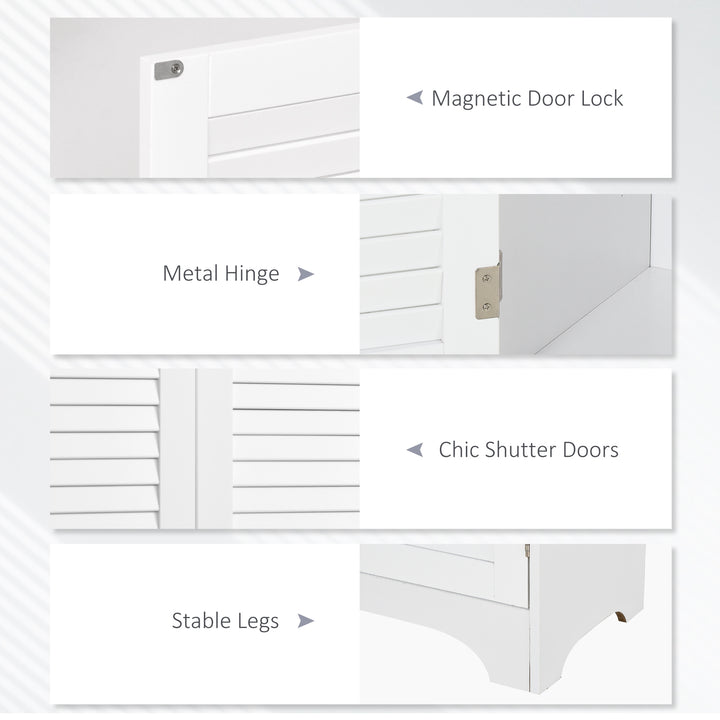 HOMCOM MDF Freestanding 6-Tier Bathroom Storage Cabinet White | Aosom UK