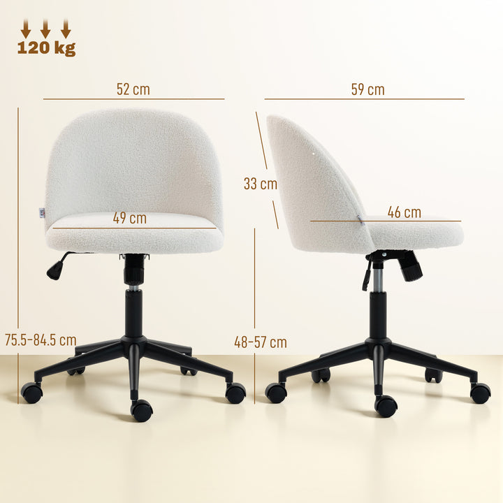 Teddy Fleece Office Chair with Wheels