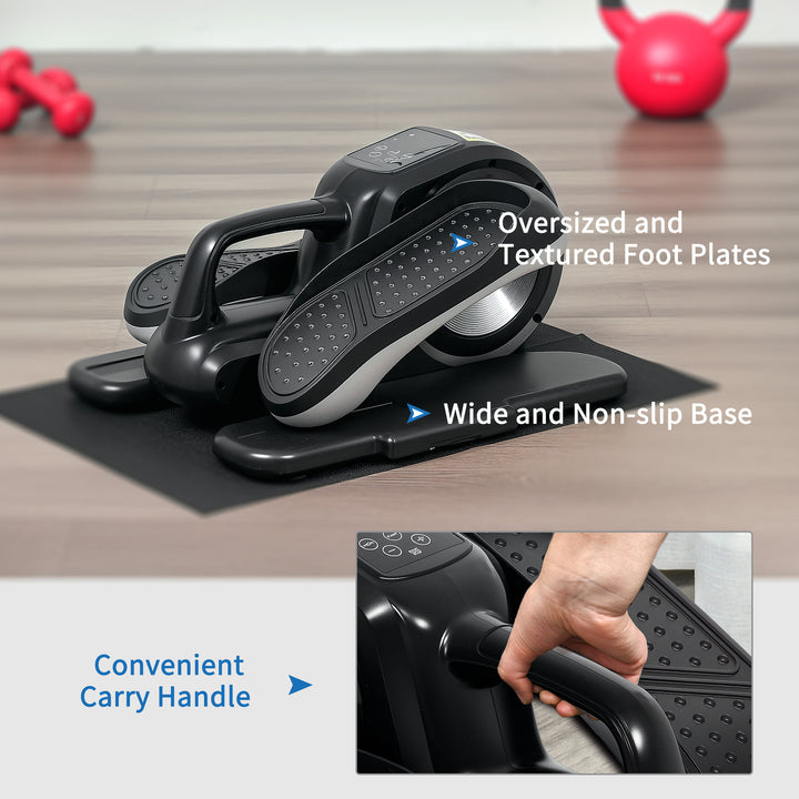 Under Desk Elliptical Machine, Sit Down Pedal Exerciser with Forward and Reverse Motion, 12 Programs, LCD Monitor, Compact with Remote Control for Home Gym Office Daily Workout