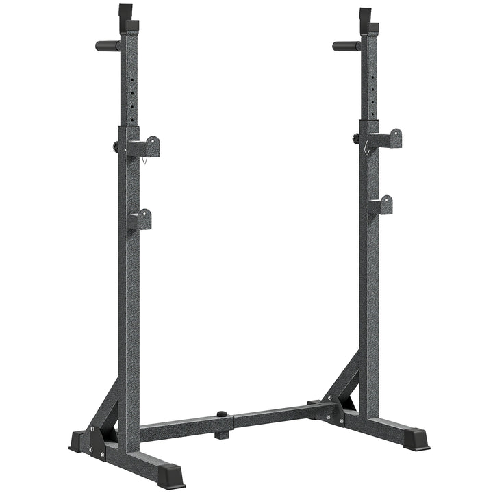 MCL Heavy Duty Barbell Squat Rack, Adjustable and Multifunctional Weight Power Stand, for Home, Gym - Black