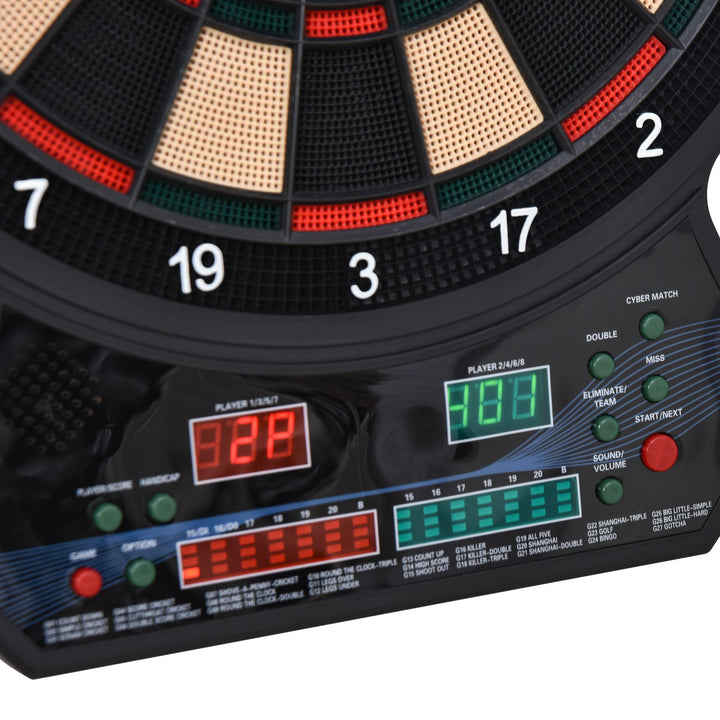 Electronic Hanging Dartboard LED Digital Score Set 27 Games and 202 Variations with 12 Soft Tip Darts