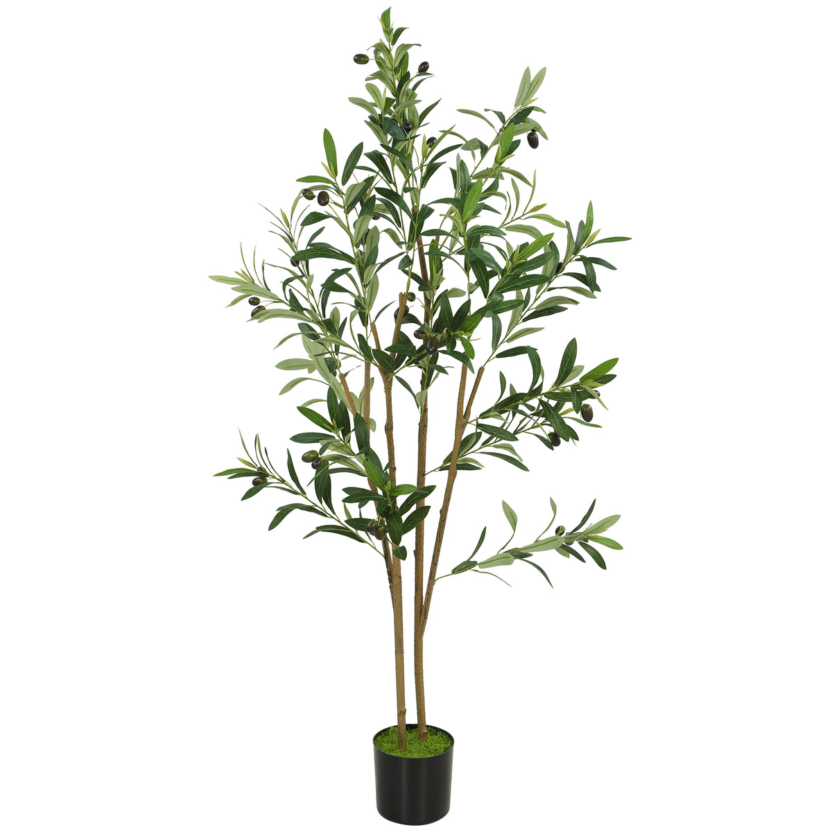 Decorative Artificial Plant, 120 cm Silk Olive Tree with 303 Leaves