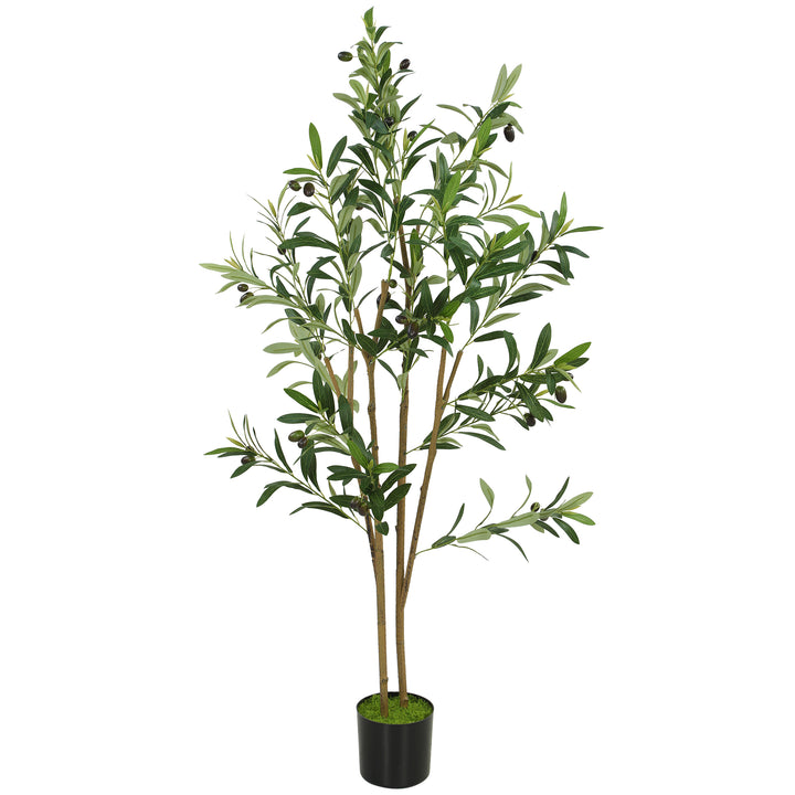Decorative Artificial Plant, 120 cm Silk Olive Tree with 303 Leaves