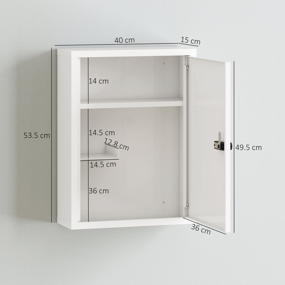 Wall Mount Medicine Cabinet, Bathroom Cabinet with Combination Lock, D