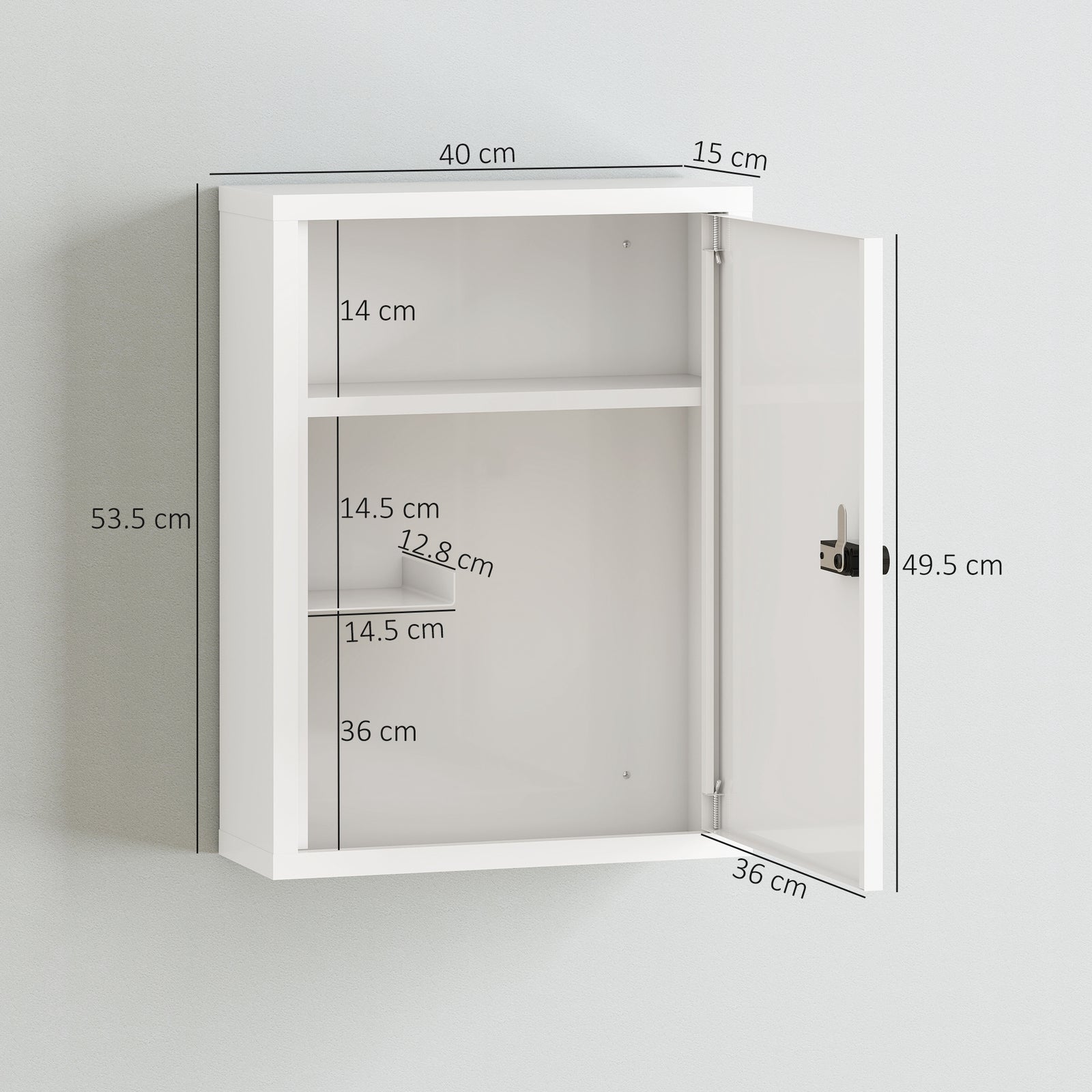 Wall Mount Medicine Cabinet, Bathroom Cabinet with Combination Lock, D