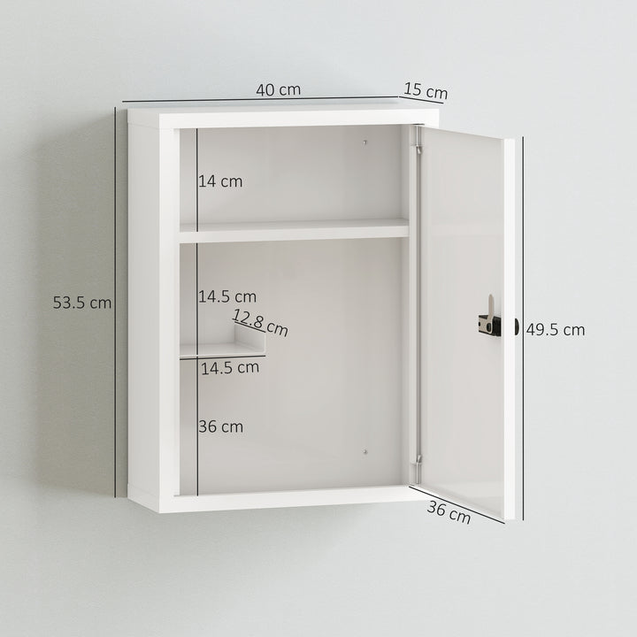 Wall Mount Medicine Cabinet, Bathroom Cabinet with Combination Lock, D