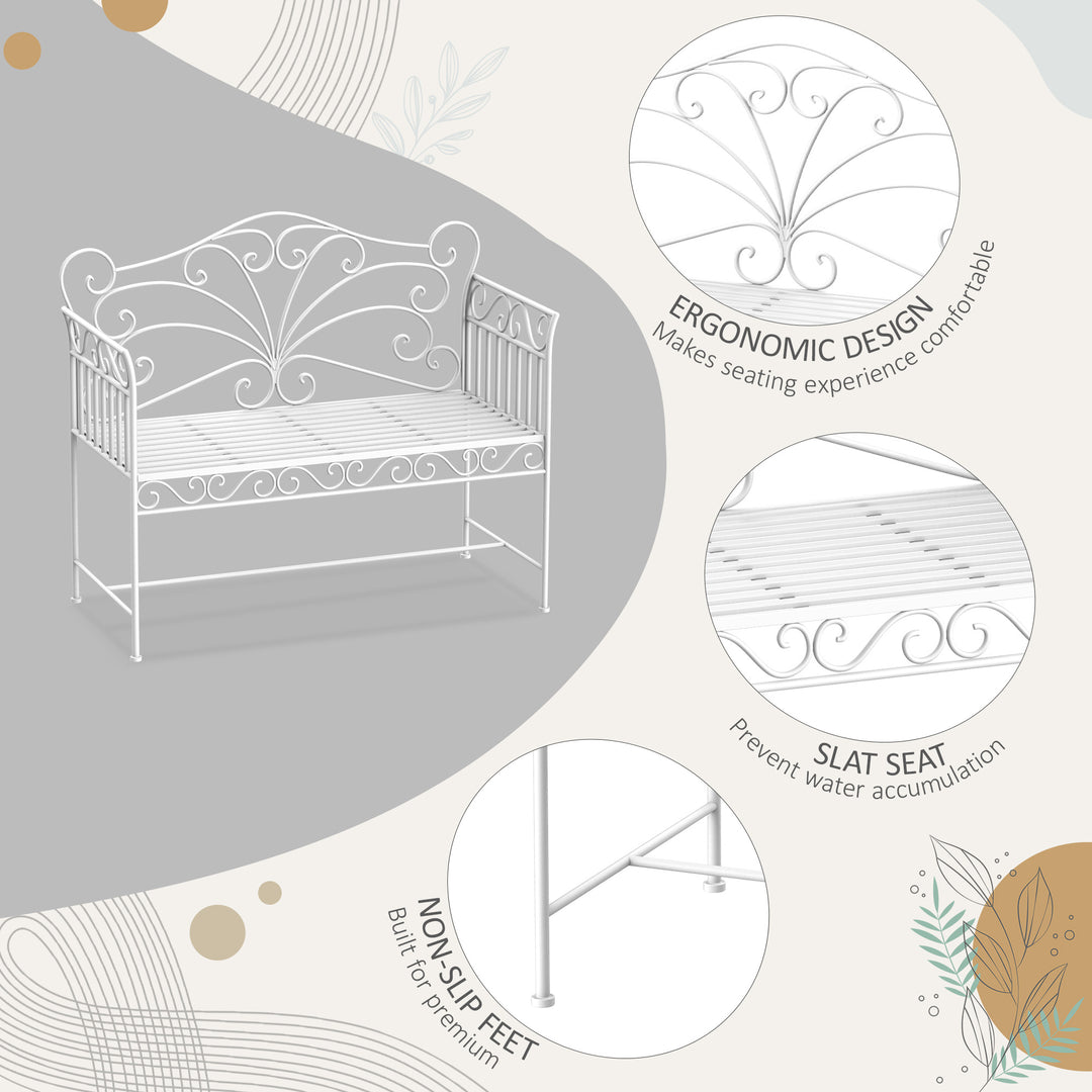 Heavy-Duty Garden Bench-White