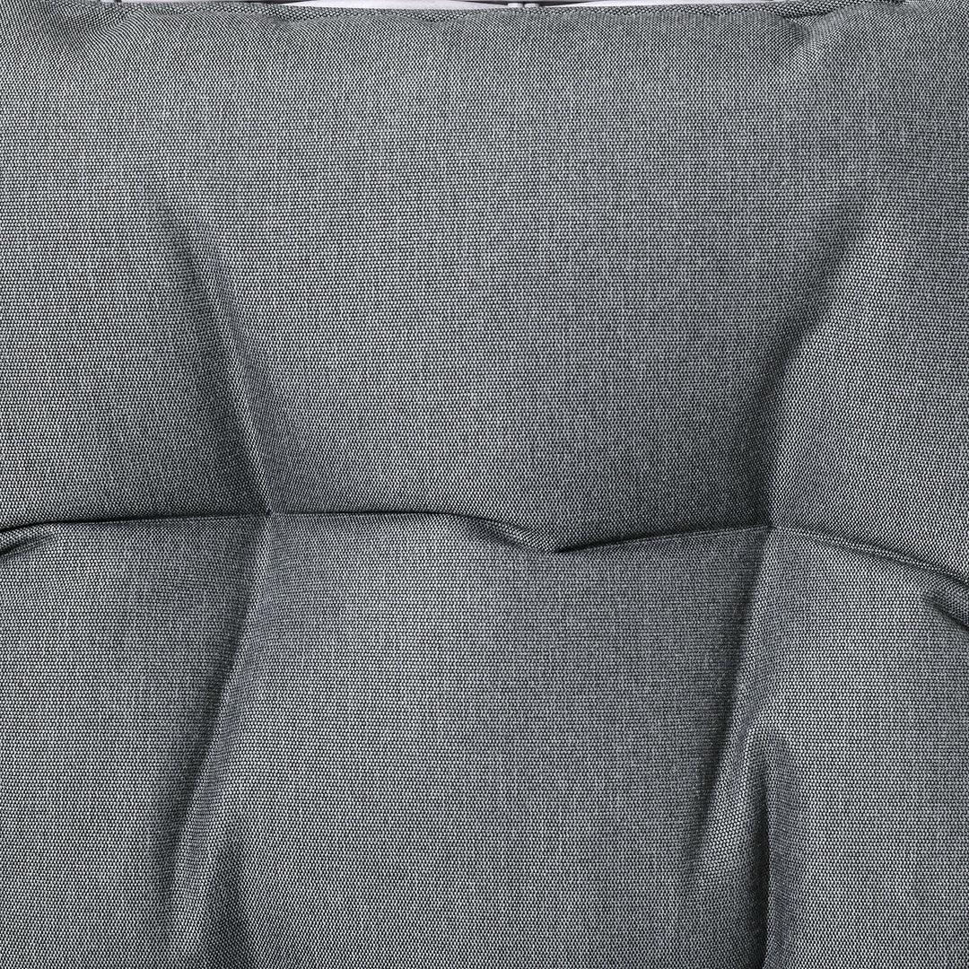 MCL Garden PE Rattan Dining Sofa Set, Outdoor 4 Seater Wicker Furniture, High Back Chairs with Cushions, Tempered Glass Coffee Table for Patio, Mixed Grey