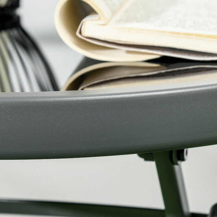 Three-Piece Garden Seat Set, with Glass-Top Table - Light Grey