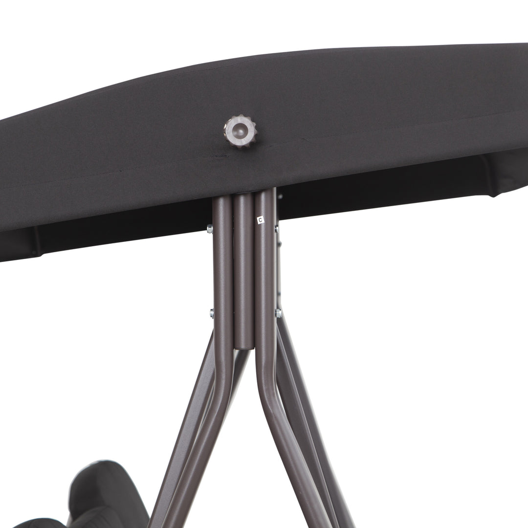 MCL Swing Chair Hammock Chair 3 Seater Canopy Cushion Shelter Outdoor Bench Black