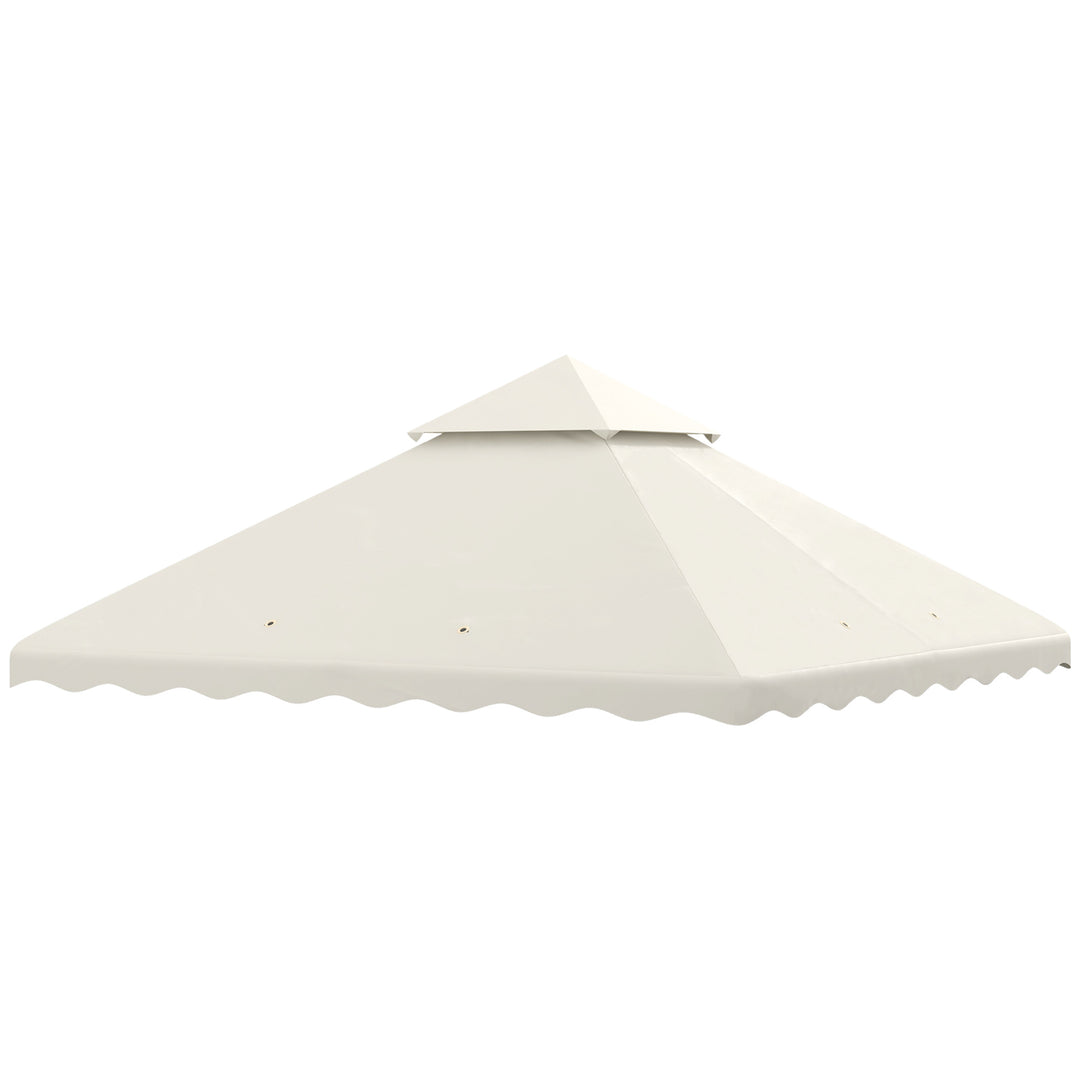 3 x 3 m Gazebo Canopy Replacement Covers, 2 - Tier Gazebo Roof Replacement TOP COVER ONLY, Cream White