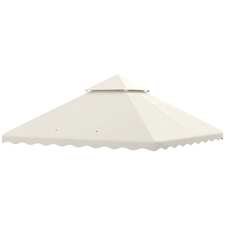 3 x 3 m Gazebo Canopy Replacement Covers, 2 - Tier Gazebo Roof Replacement TOP COVER ONLY, Cream White