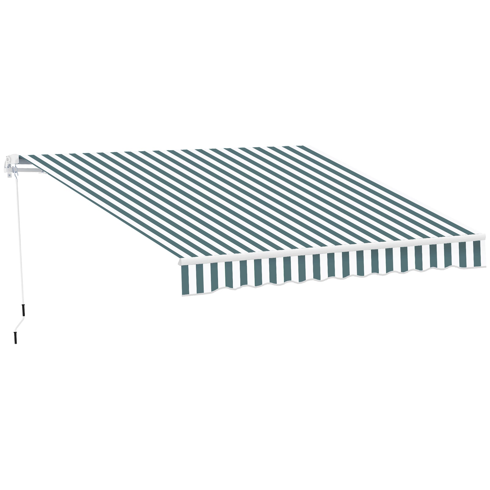 Retractable Awning, 2.5x2 m-Dark Green/White