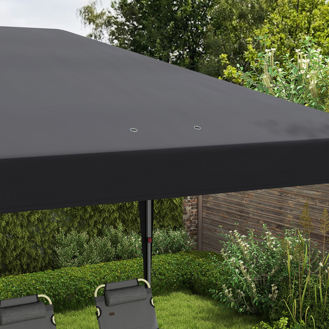 Pop Up Gazebo 3 x 6m, Foldable Canopy Tent, Height Adjustable Wedding Awning Canopy w/ Carrying Bag, Black