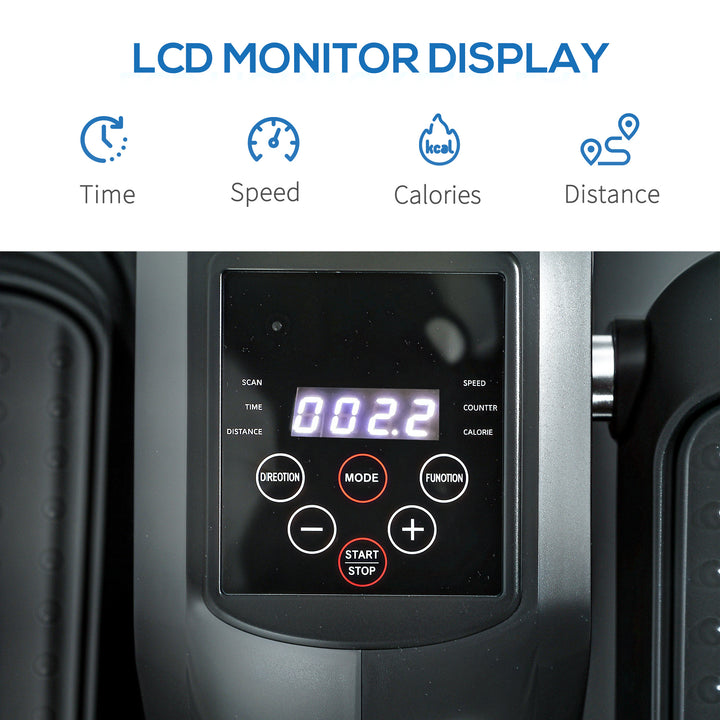 Under Desk Elliptical Machine, Sit Down Pedal Exerciser with Forward and Reverse Motion, 12 Programs, LCD Monitor, Compact with Remote Control for Home Gym Office Daily Workout