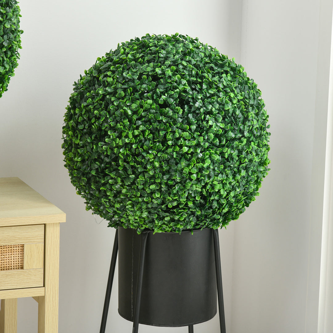Set of Two Artificial Boxwood Balls Plants - Green