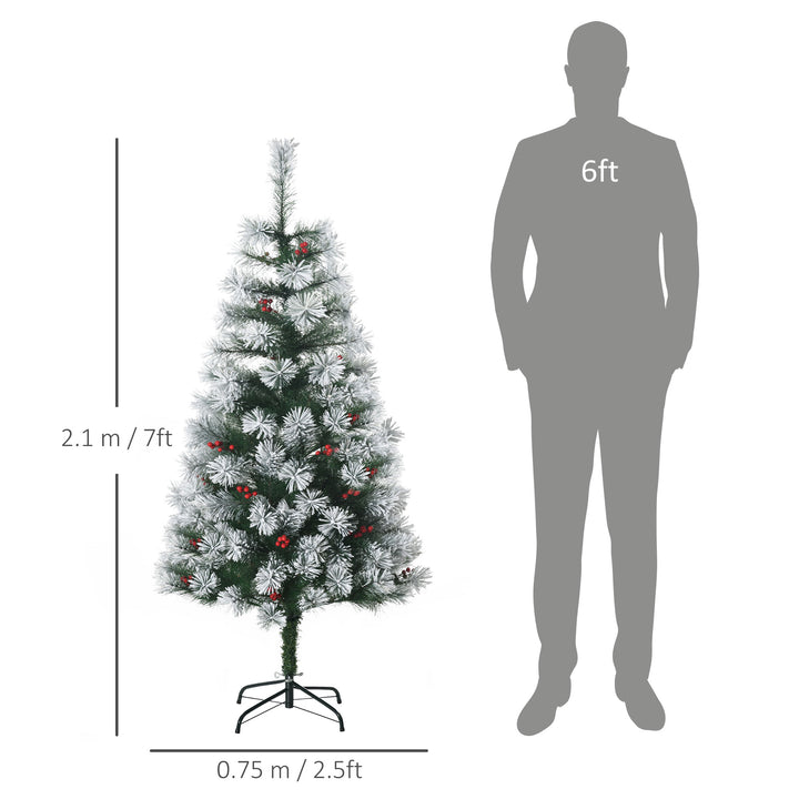 Indoor Christmas Tree Artificial Berry Xmas Decoration with Metal Stand and 184 Tips (5FT(150CM))