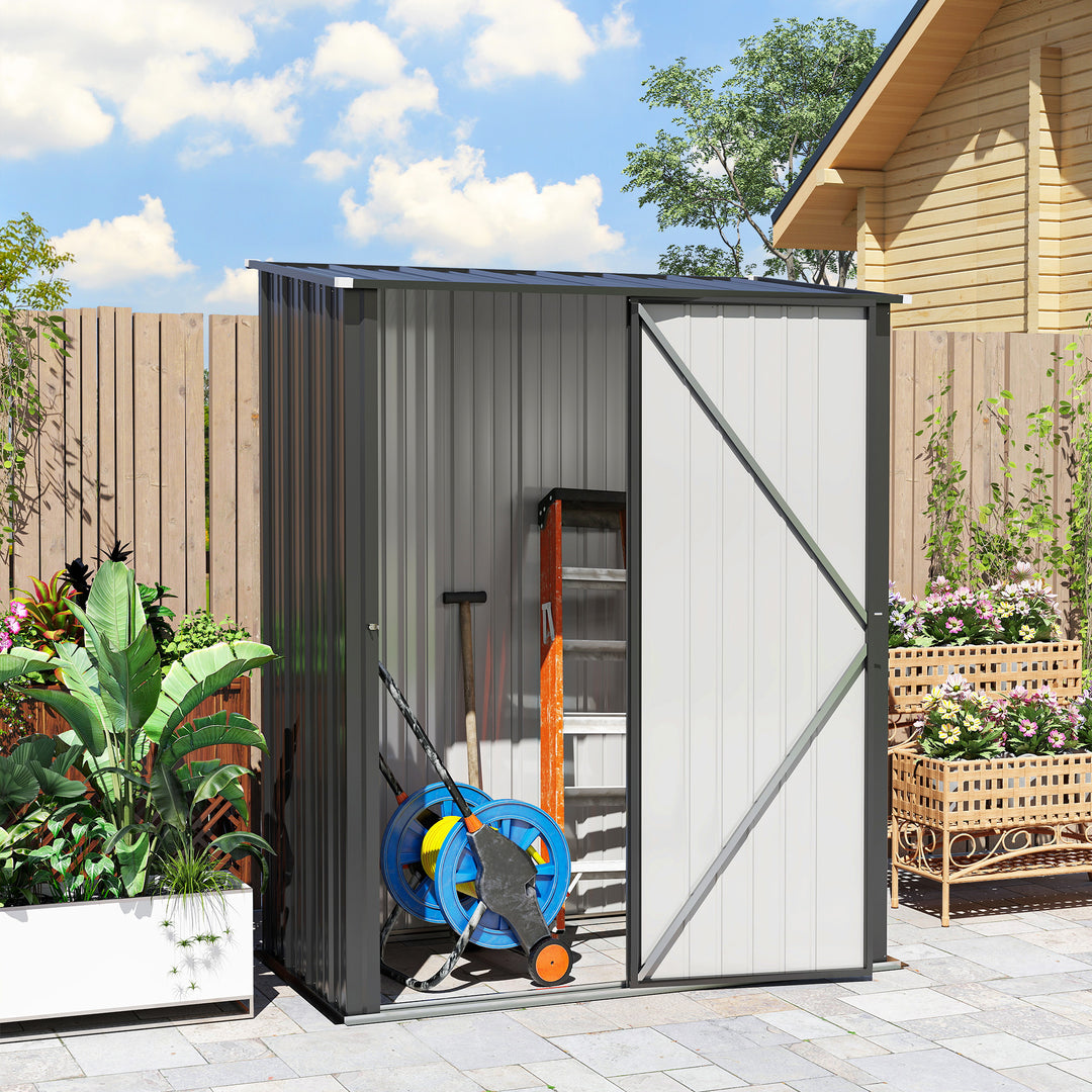 MCL 5.3 x 3.1ft Corrugated Steel Garden Shed - Black