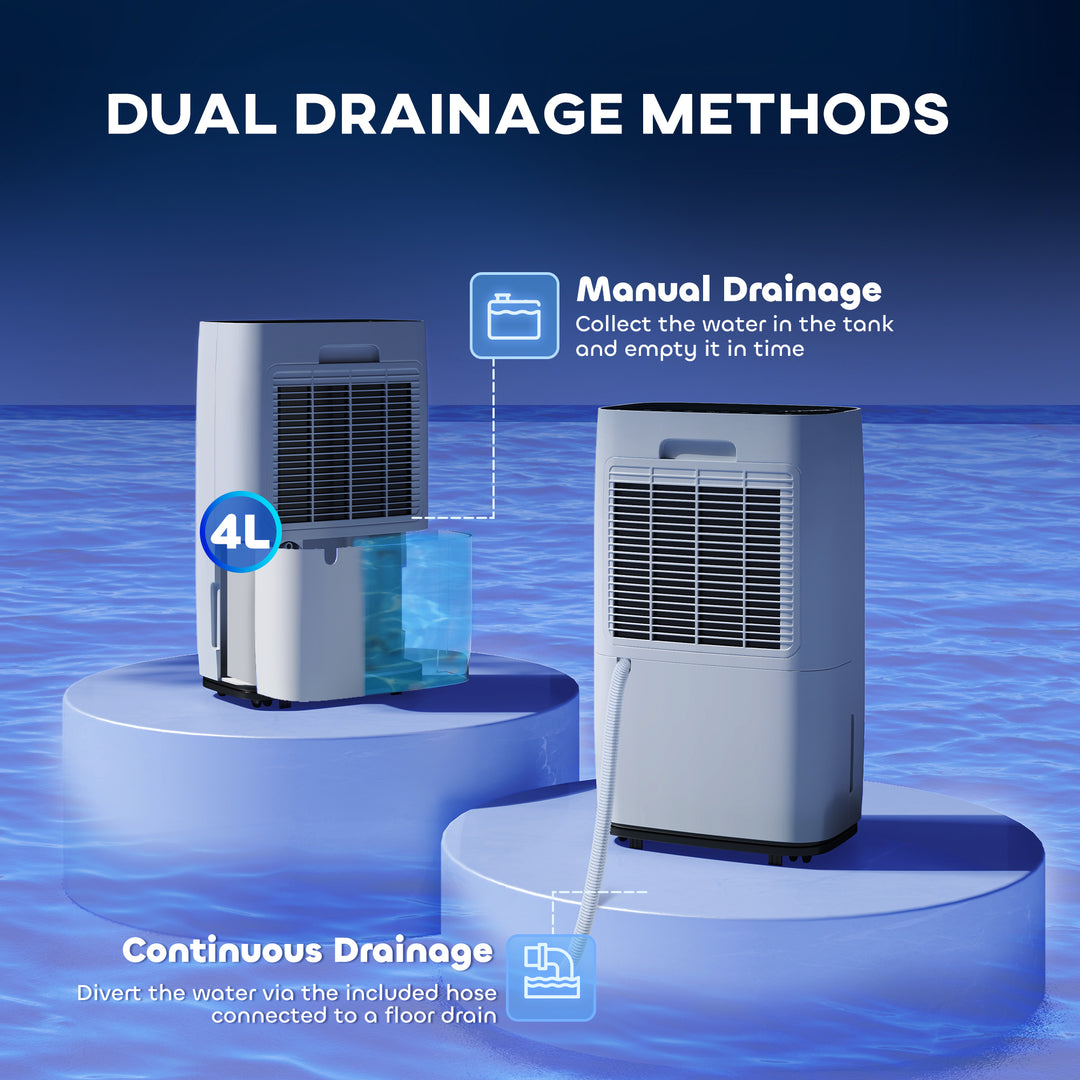 20L/Day Portable Dehumidifier for Home, with LED Screen, Sleep Mode, 24H Timer, 4L Water Tank, Electric Air Dehumidifier for Damp Laundry Bedroom Basement