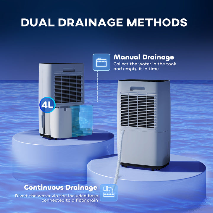 20L/Day Portable Dehumidifier for Home, with LED Screen, Sleep Mode, 24H Timer, 4L Water Tank, Electric Air Dehumidifier for Damp Laundry Bedroom Basement