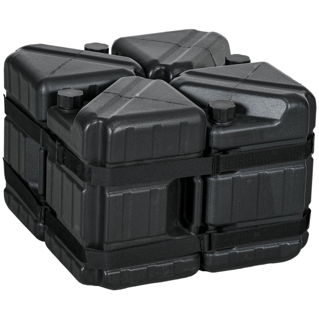 HDPE Gazebo Weights Set of 4, Water or Sand Filled Weights for Gazebo Legs, with Built-in Handles and Secure Straps