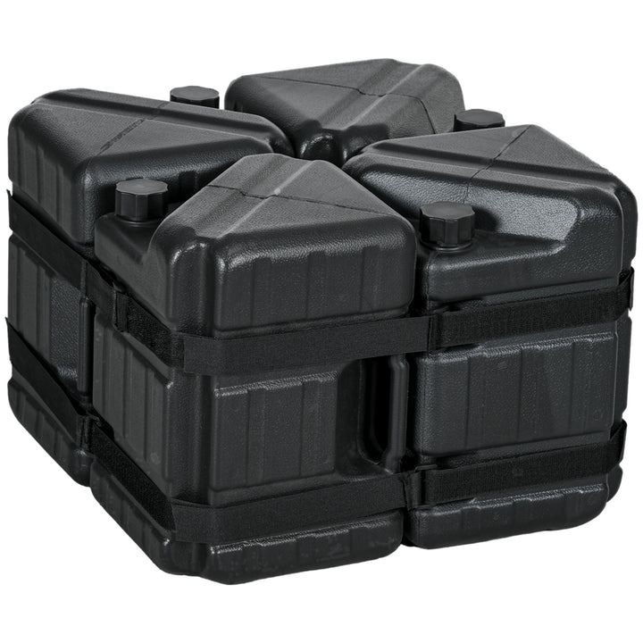 HDPE Gazebo Weights Set of 4, Water or Sand Filled Weights for Gazebo Legs, with Built-in Handles and Secure Straps