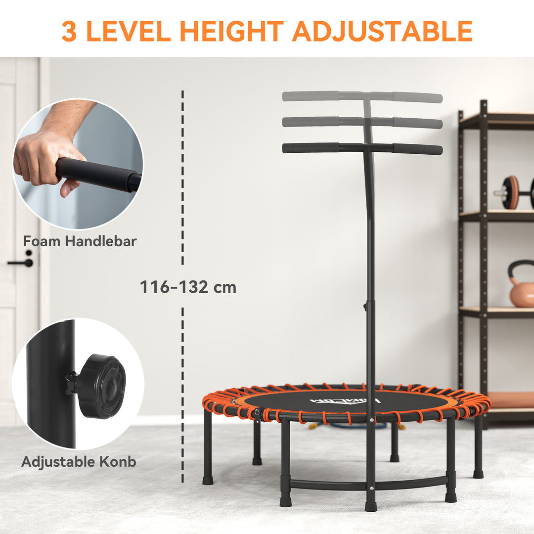 Mini Round Steel Frame Trampoline w/ Adjustable Handle, Orange