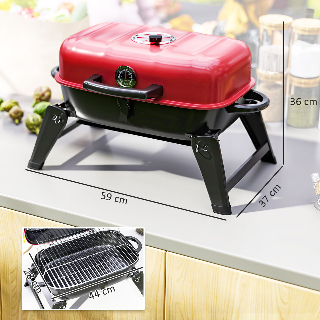 Charcoal Barbecue Grill Folding Portable BBQ Grill for Camping with 12