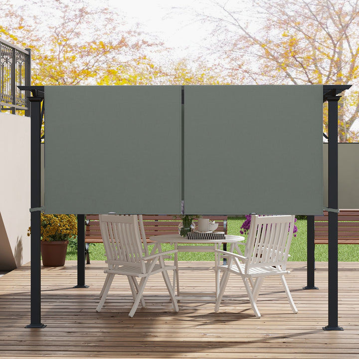 2 Pcs UV Protection Pergola Replacement Canopy, Pergola Shade Cover, Easy to Install, for 3 x 3(m) Pergola, Dark Grey