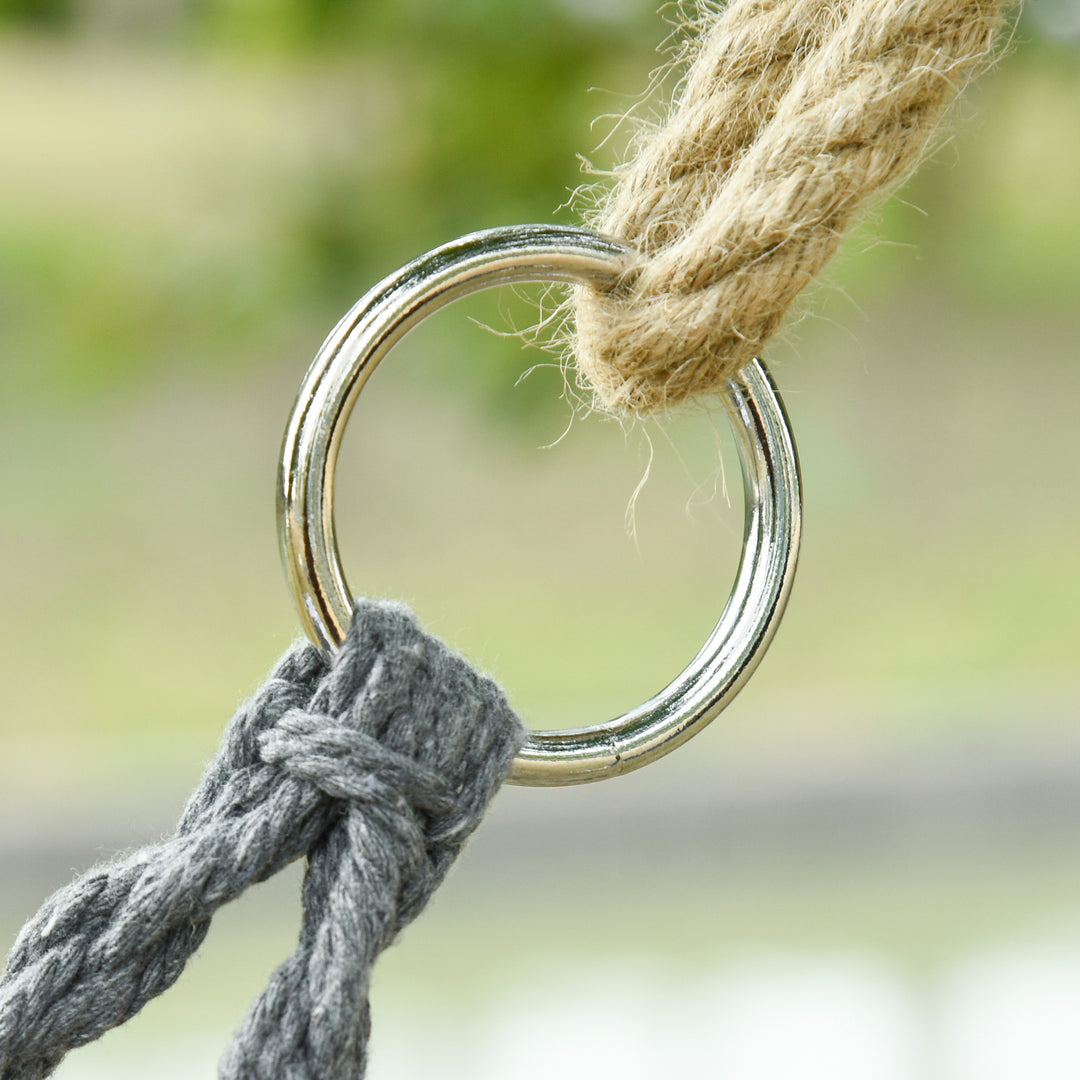 Two-Seater Boho Macrame Hammock Swing - Grey