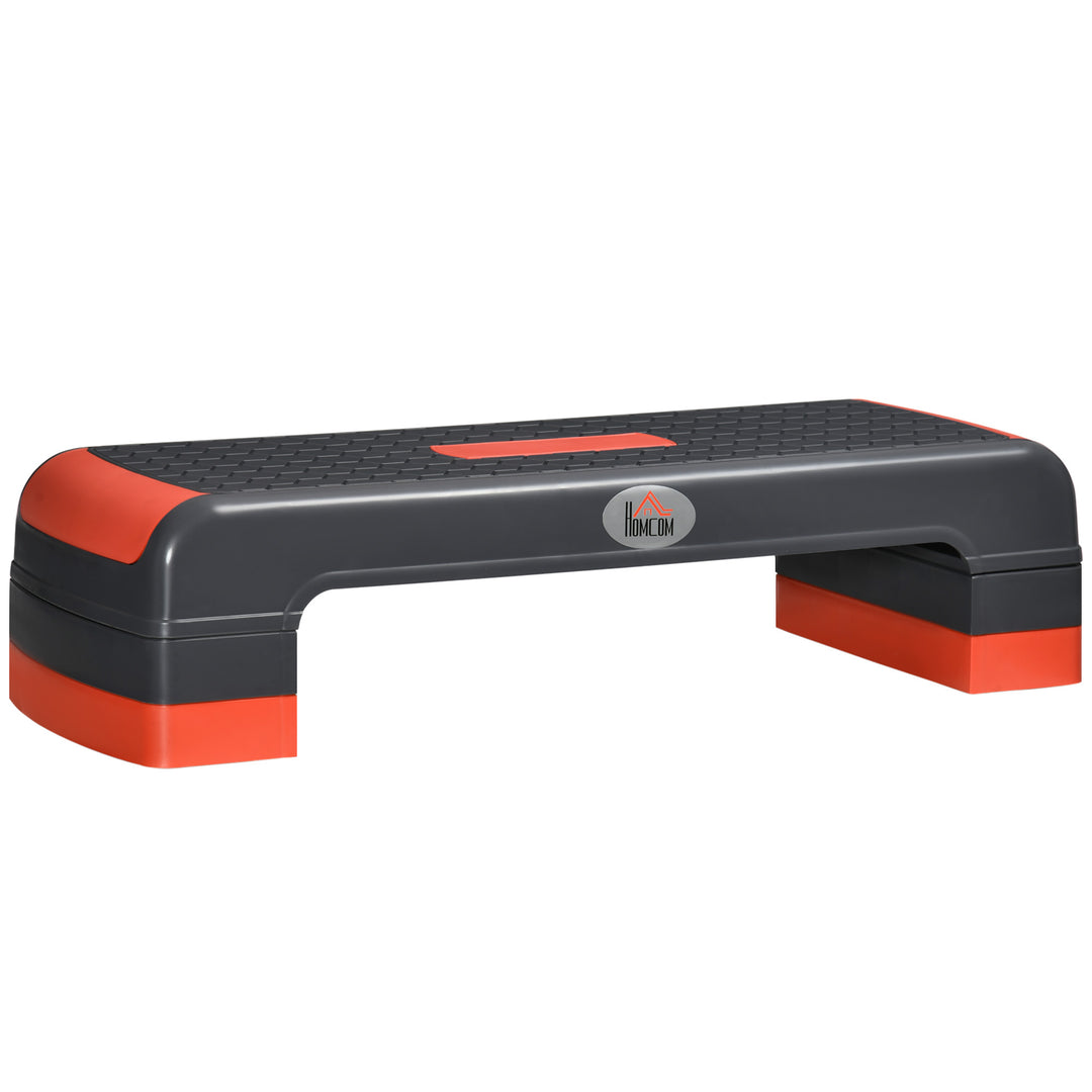 Aerobic Step, 10cm, 15cm & 20cm Height Adjustable Exercise Stepper for Exercise Workout, Nonslip Step Board Great for Home & Office, Grey and Red