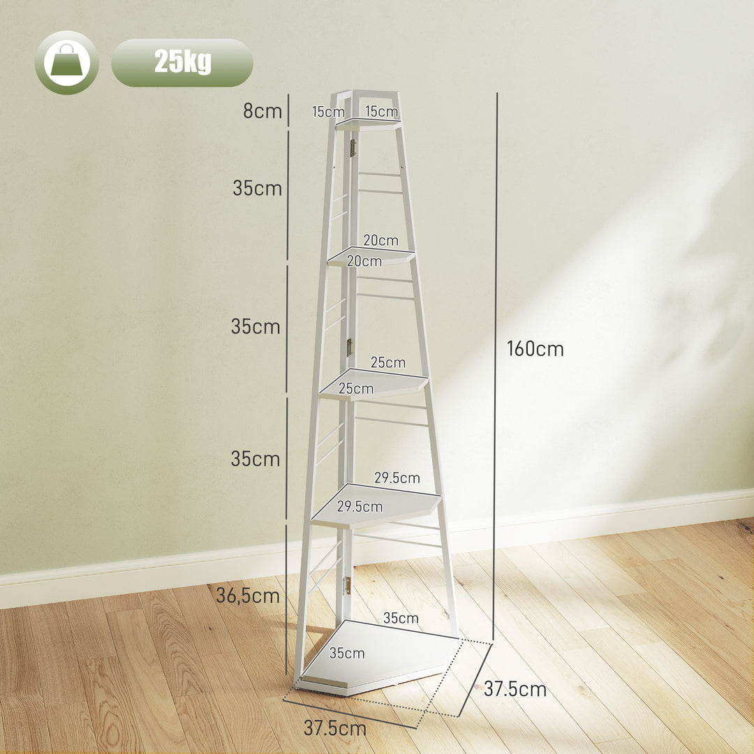 Five-Tier Corner Shelf - White