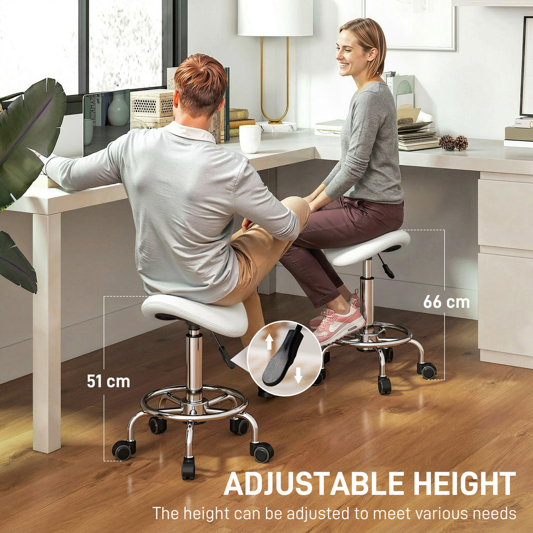 Salon Saddle Stool, Rolling Saddle Chair for Massage, Spa, Clinic, Bea