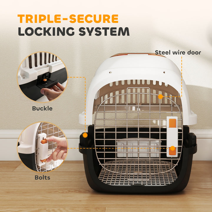 Plastic Pet Carrier Hard Shell Dog Cat Carrier Max 4 KG Steel Door Fee