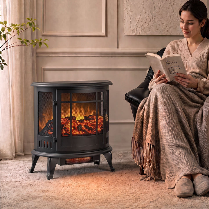 Electric Fireplace Stove, Freestanding Electric Fire Heater with - view 2