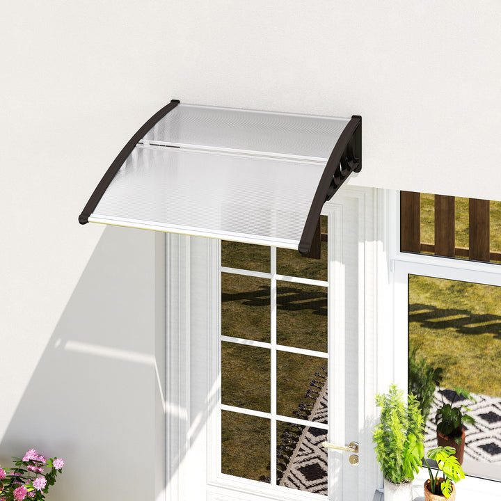 Front Door Canopy, Outdoor Awning, Rain Shelter for Window, Porch and Front/Back Door, Clear 103 x 96.5 cm