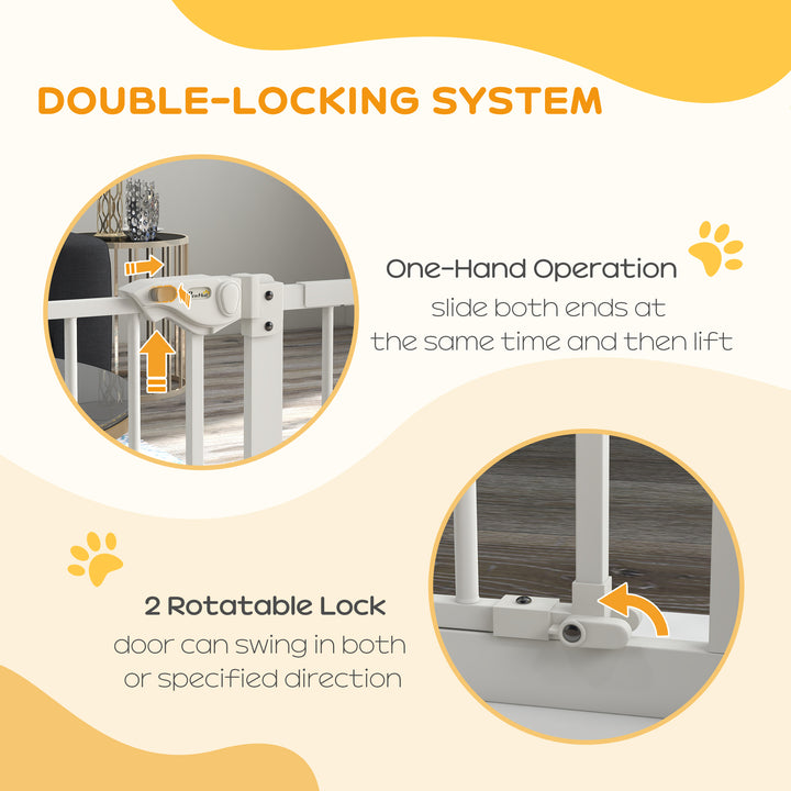 Adjustable Safety Gate w/ One Extensions, Four Adjustable Screws, Whit