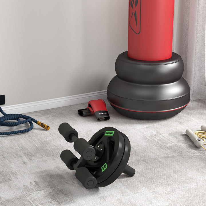SPORTNOW Two 5kg Olympic Weight Plates, Tri-Grip Rubber-Coated Barbell Weights, with 5cm Holes, for Home, Gym, Office