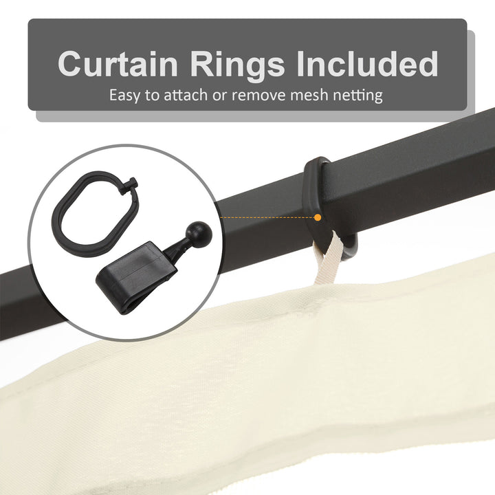 352 x 207cm Universal Replacement Mesh Sidewall Netting for Patio Gazebos and Canopy Tents, (Sidewall Only) Beige
