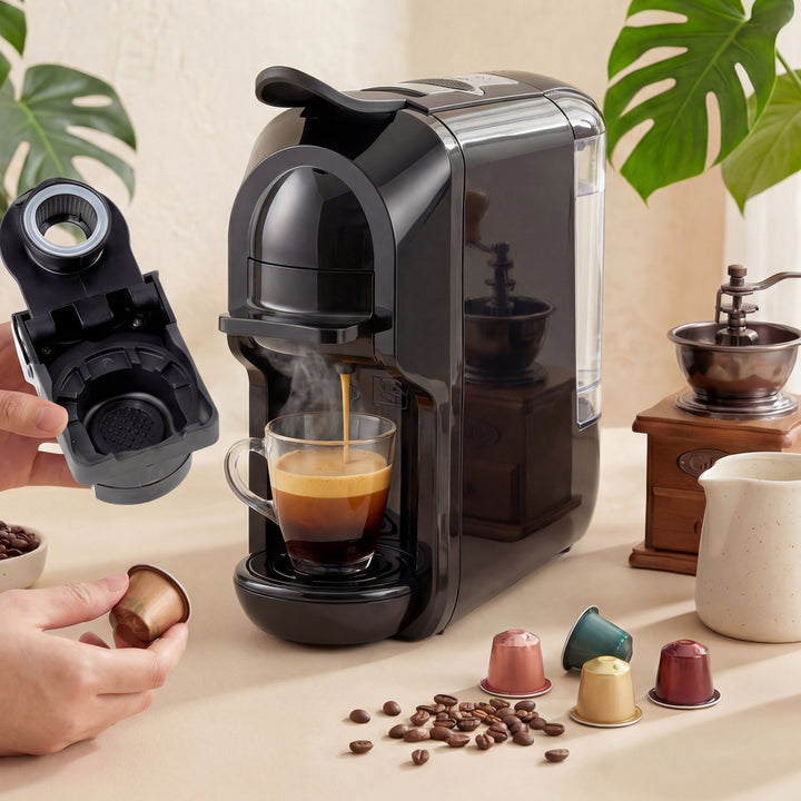 Pod Coffee Machine for Nespresso, Dolce Gusto Capsule &amp; Ground Coffee,