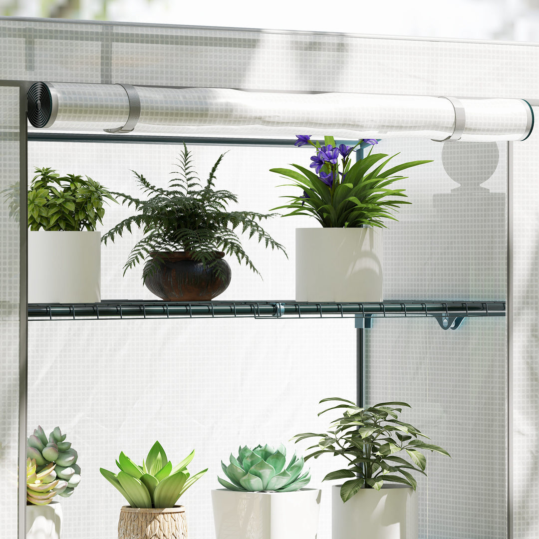 Four-Tier Mini Greenhouse - Grey/White