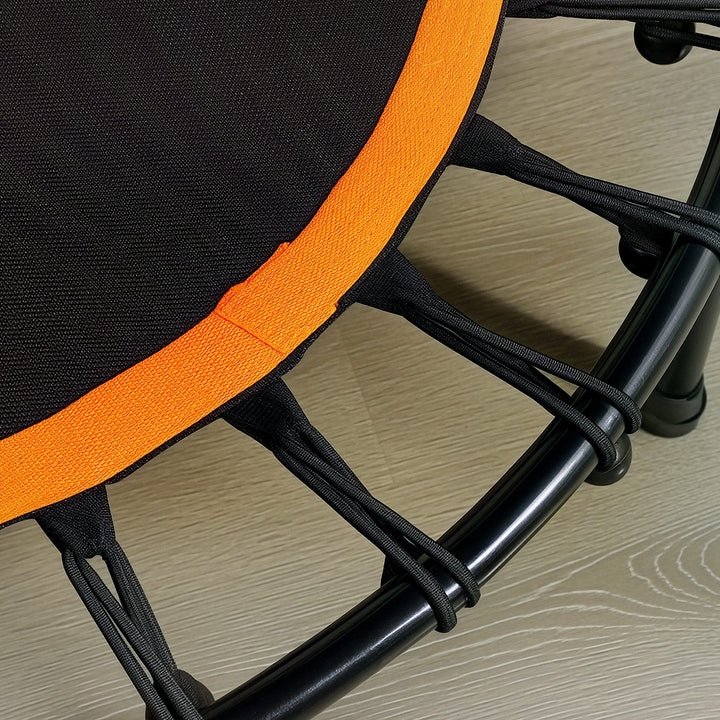 40" Fitness Trampoline with Adjustable Handle, Rebounder Trampoline, Mini Jumper for Indoor Exercise Workout, Orange