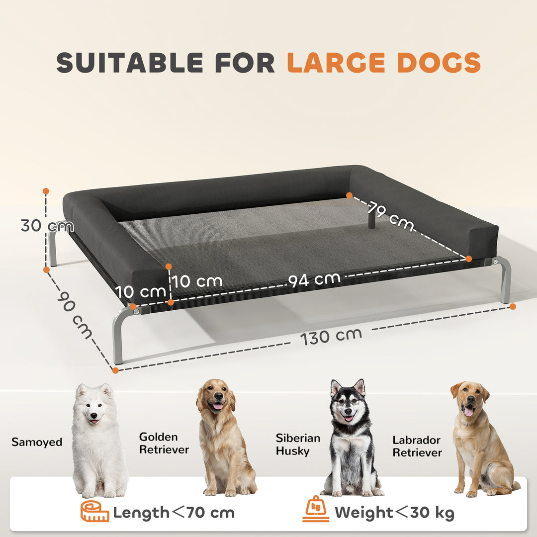 Elevated Dog Bed with Removable Bolsters, Raised Dog Bed for Large Bre