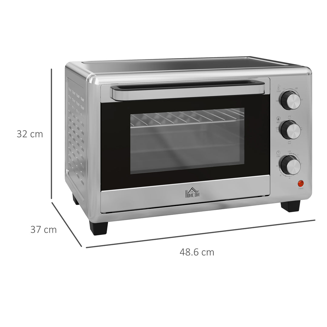 30L 60-230℃ Mini Electric Oven, with Accessories - Silver Tone