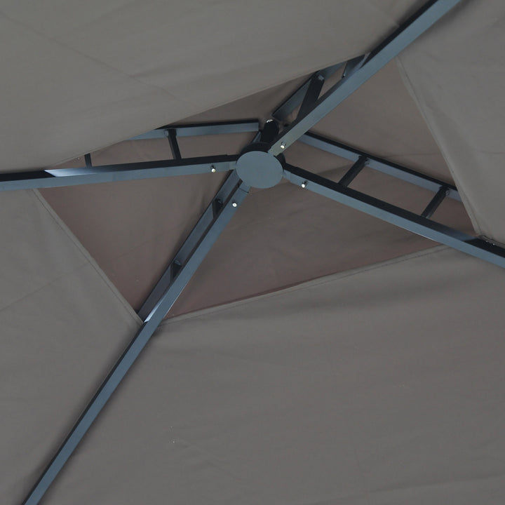 2.5 x 1.5m BBQ Tent Canopy Patio Outdoor Awning Gazebo Party Sun Shelter - Coffee