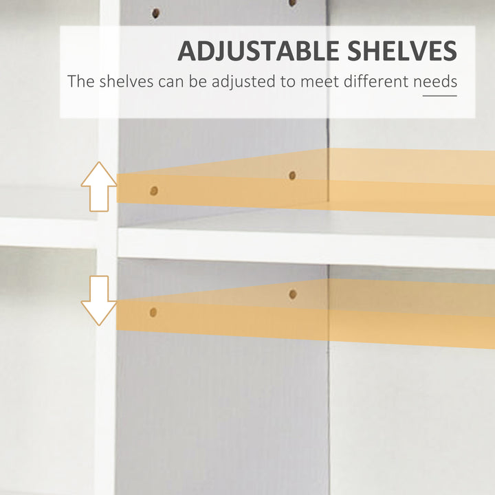 HOMCOM 33 Adjustable Compartment Storage Unit - White