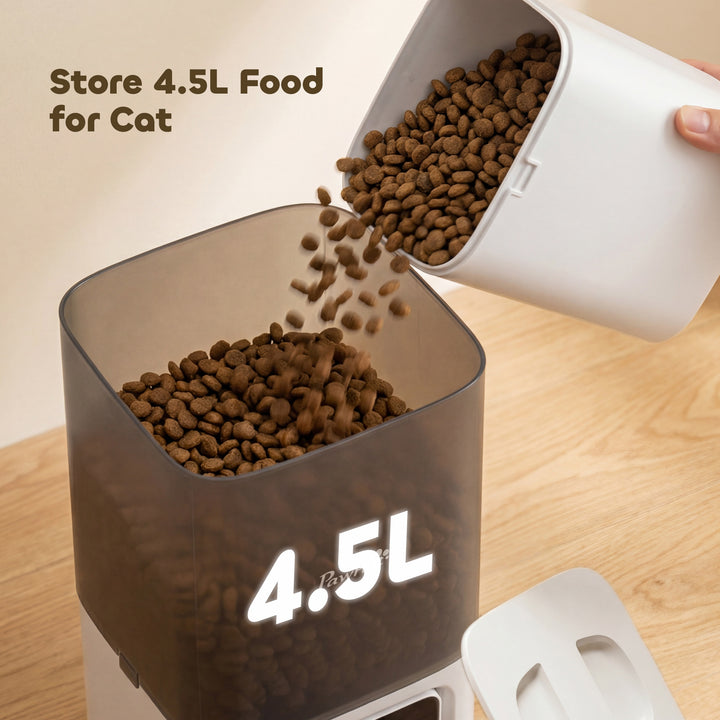 Automatic Cat Feeder, 4.5L WiFi Cat Food Dispenser with Timer, Program