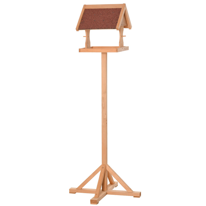 MCL Wooden Bird Table Wild Bird Feeding Station Freestanding Feeder for Garden Outdoor 55 x 55 x 144cm