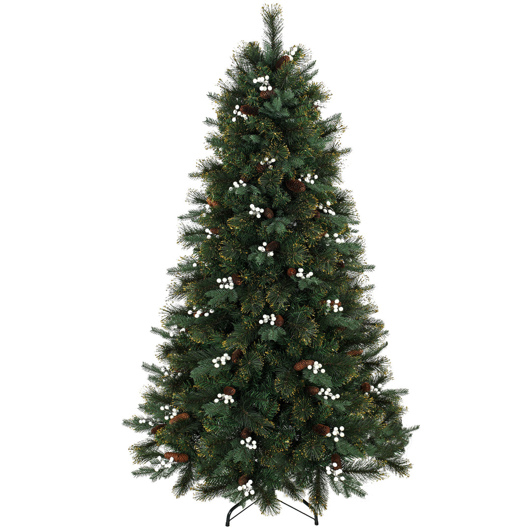 6ft Artificial Christmas Tree, Fir Hinged Xmas Tree with 716 Branch