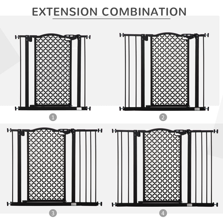 MCL 74-105cm Pet Safety Gate Stair Barrier, with Auto Close, Double Locking - Black